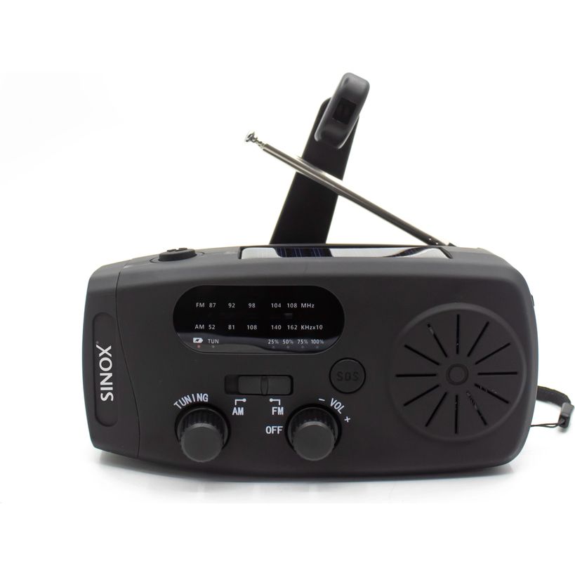 Sinox Compact Emergency Radio with windup Dynamo - Black | 056526