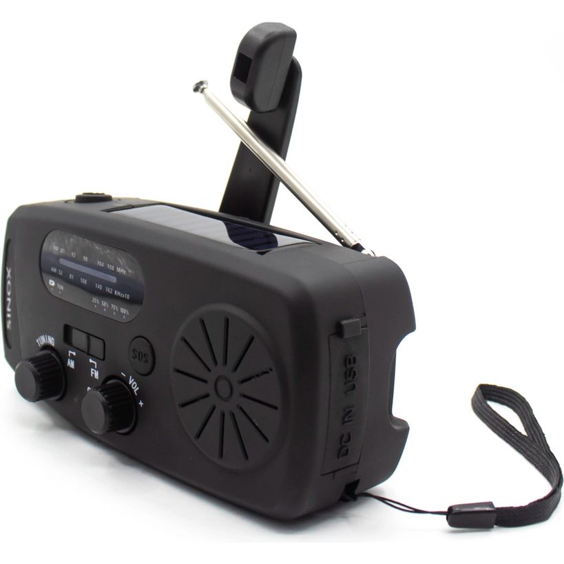 Sinox Compact Emergency Radio with windup Dynamo - Black | 056526