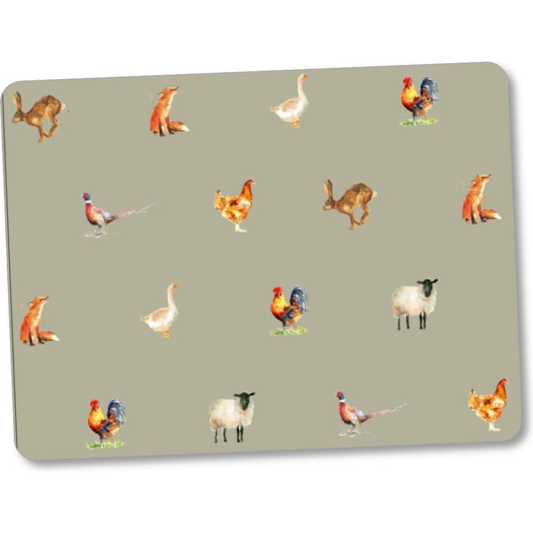 Steelex Tempered Glass Chopping Board 30cm x 40cm - Farm Friends | WS1001FF