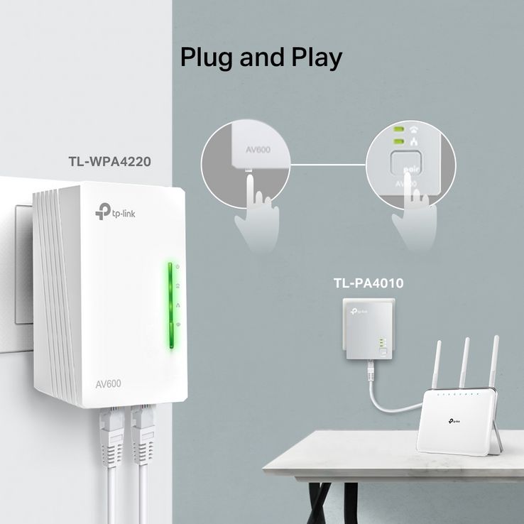 TP-Link AV600 Wi-Fi Powerline Extender Starter Kit | TPL-TL-WPA4220-KIT