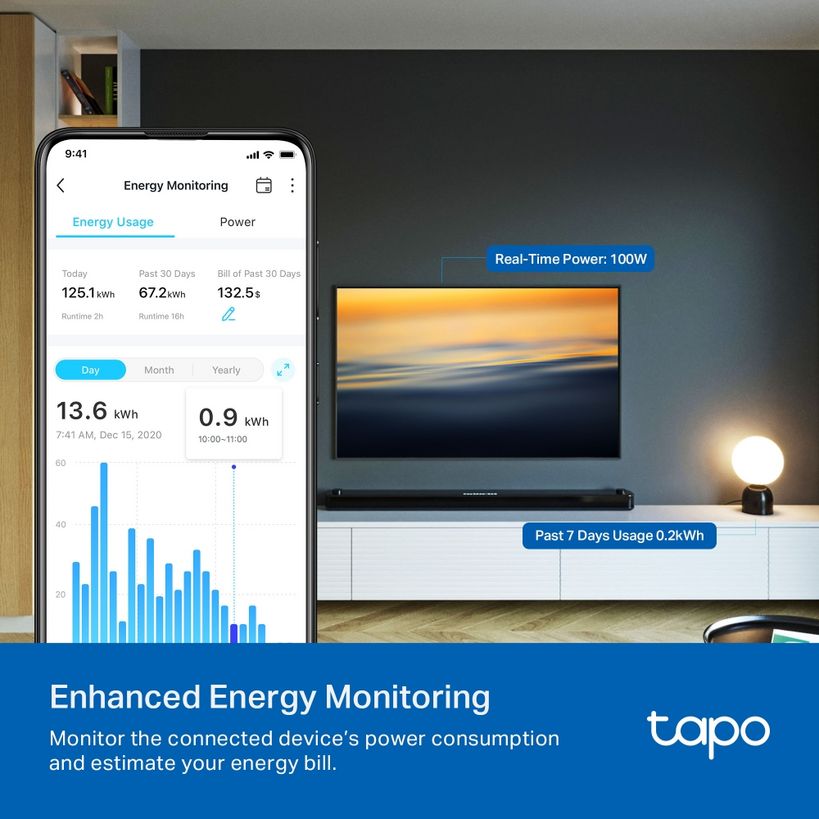 TP-Link Tapo P304M Smart WiFi Power Strip Extension Lead 1.5 Metre | TPL-TAPO-P304M