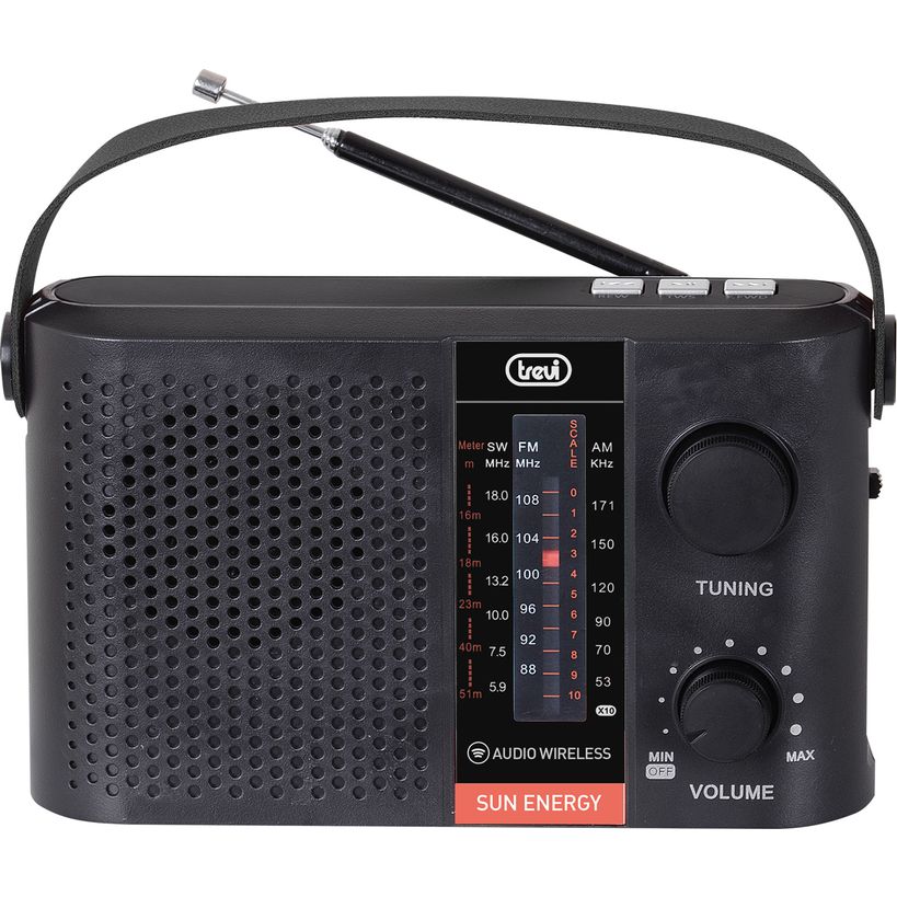 Trevi RA 7F25 BT Solar Powered Multi Band Portable Emergency Radio - Black | 026671