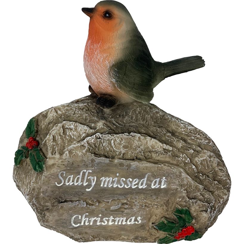 WGP Robin on Stone Memorial Sadly Missed at Christmas | CH458