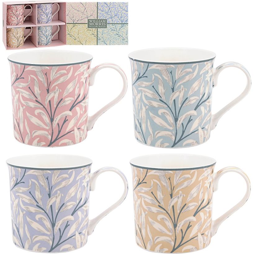 William Morris 4 Mugs Gift Set - Willow Bough Pastels | PG6984