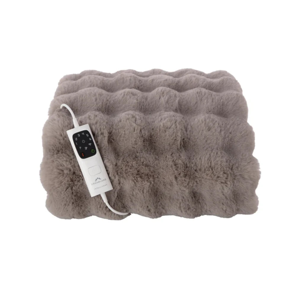 Dreamland Luxury Hygge Days Heated Large Fleece Throw - Mocha
