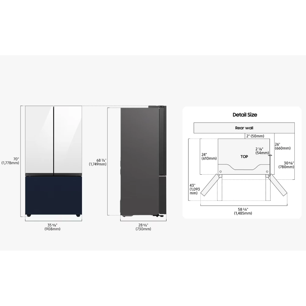 Samsung Bespoke French Style Fridge Freezer with Autofill Water Pitcher - Black | RF24BB620EB1EU