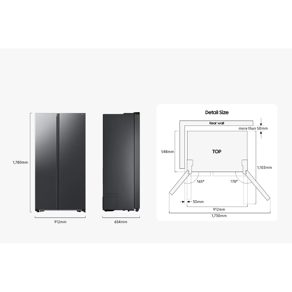 Samsung Series 6 SpaceMax American Style Smart Fridge Freezer - Gentle Silver | RS57DG400EM9/EU