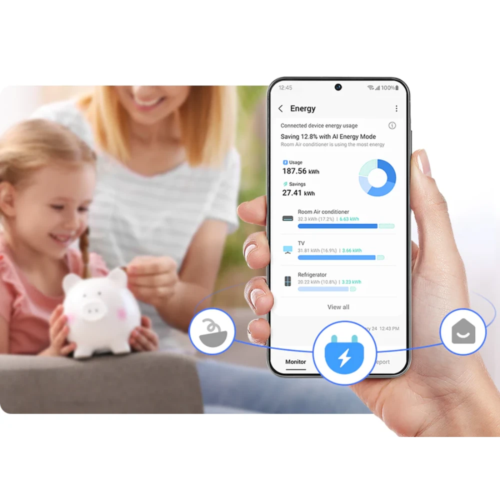 Samsung SpaceMax Bespoke AI Series 640L American Fridge Fridge Freezer - Black | RS70F64KEFEU