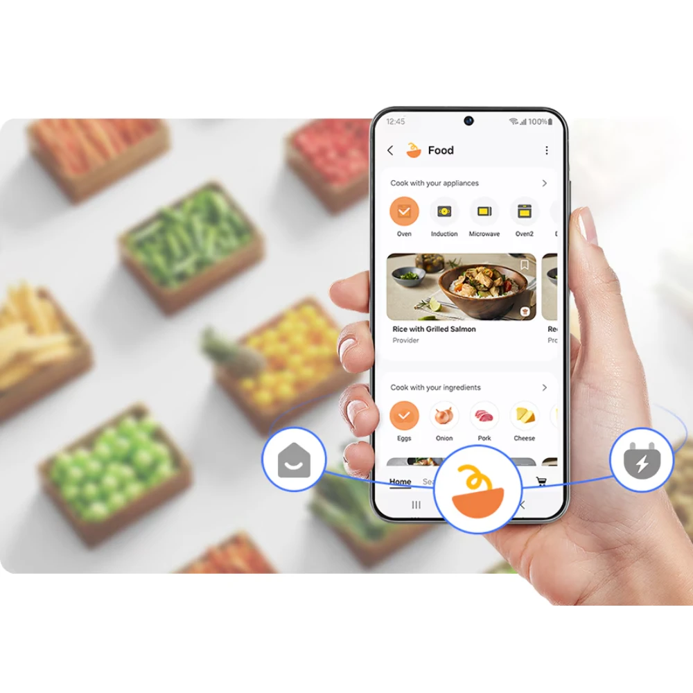 Samsung SpaceMax Bespoke AI Series 640L American Fridge Fridge Freezer - Black | RS70F64KEFEU