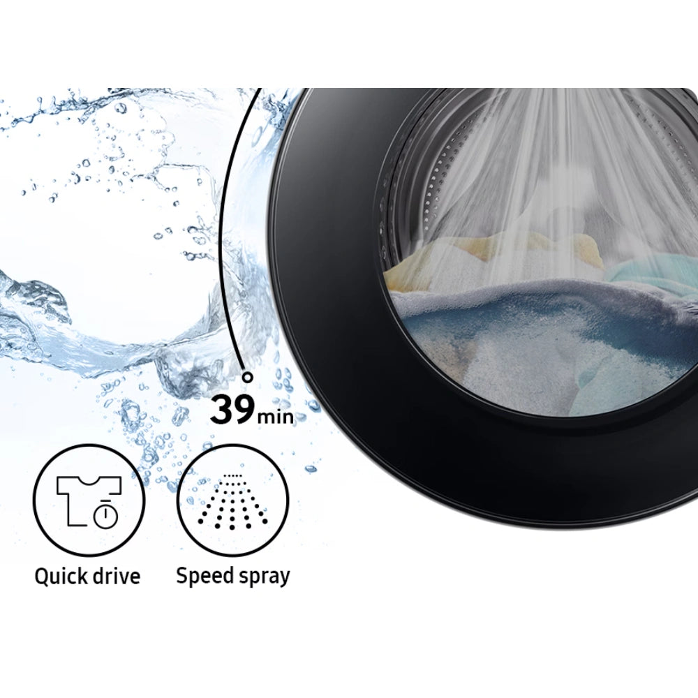 Samsung Series 5 10kg 1400 Spin AI Washing Machine - Black | WW10FG5U34ABEU