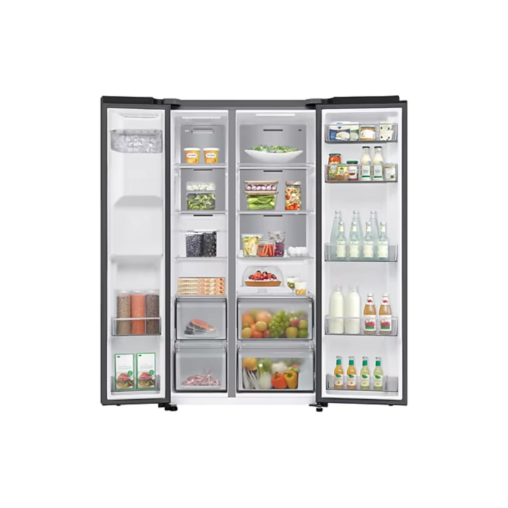 Samsung SpaceMax Bespoke AI Series 640L American Fridge Fridge Freezer - Black | RS70F64KEFEU