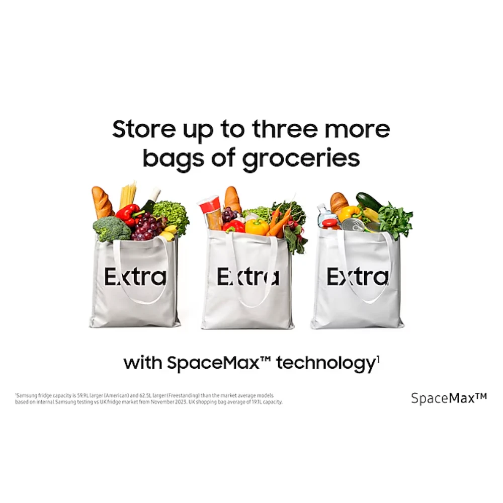 Samsung SpaceMax Bespoke AI Series 640L American Fridge Fridge Freezer - Black | RS70F64KEFEU