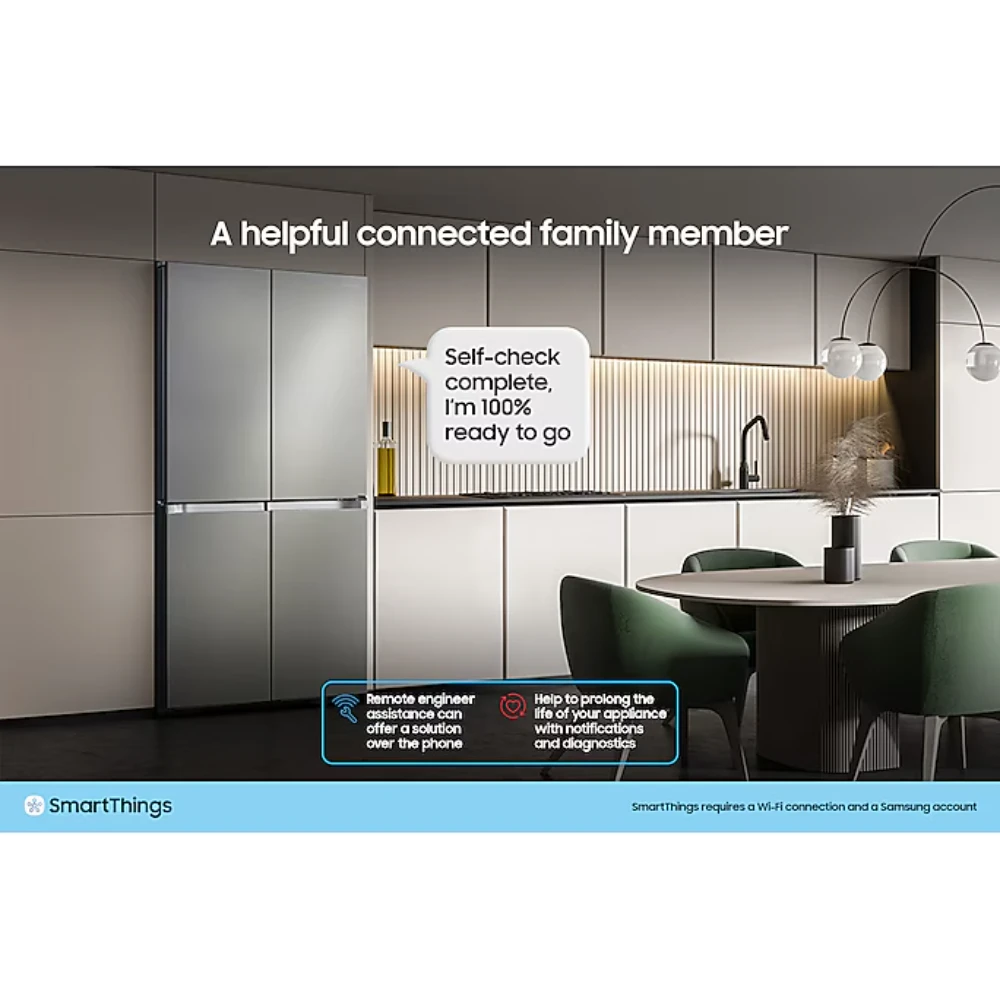 Samsung SpaceMax Bespoke AI Series 640L American Fridge Fridge Freezer - Black | RS70F64KEFEU