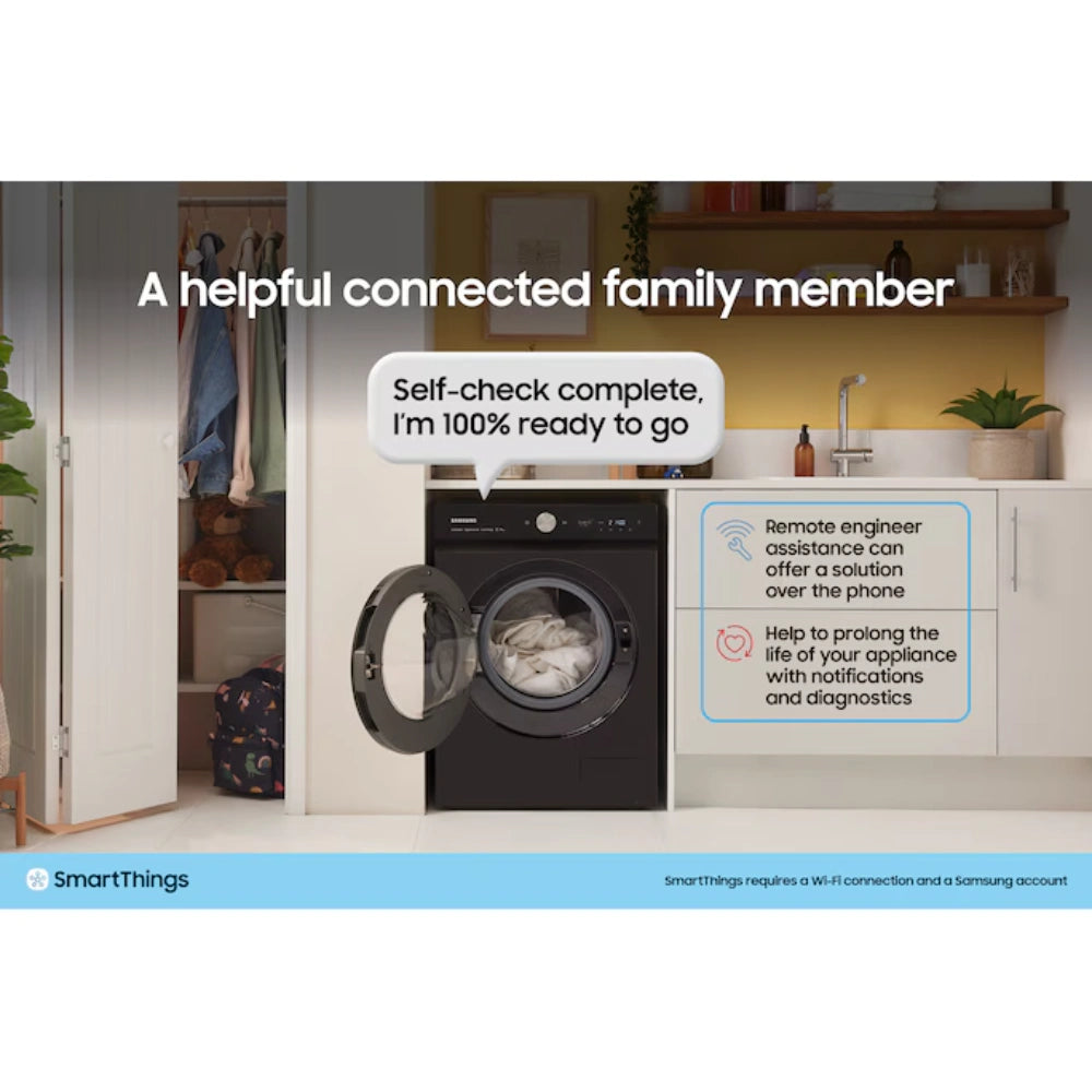 Samsung Series 5 10kg 1400 Spin AI Washing Machine - Black | WW10FG5U34ABEU