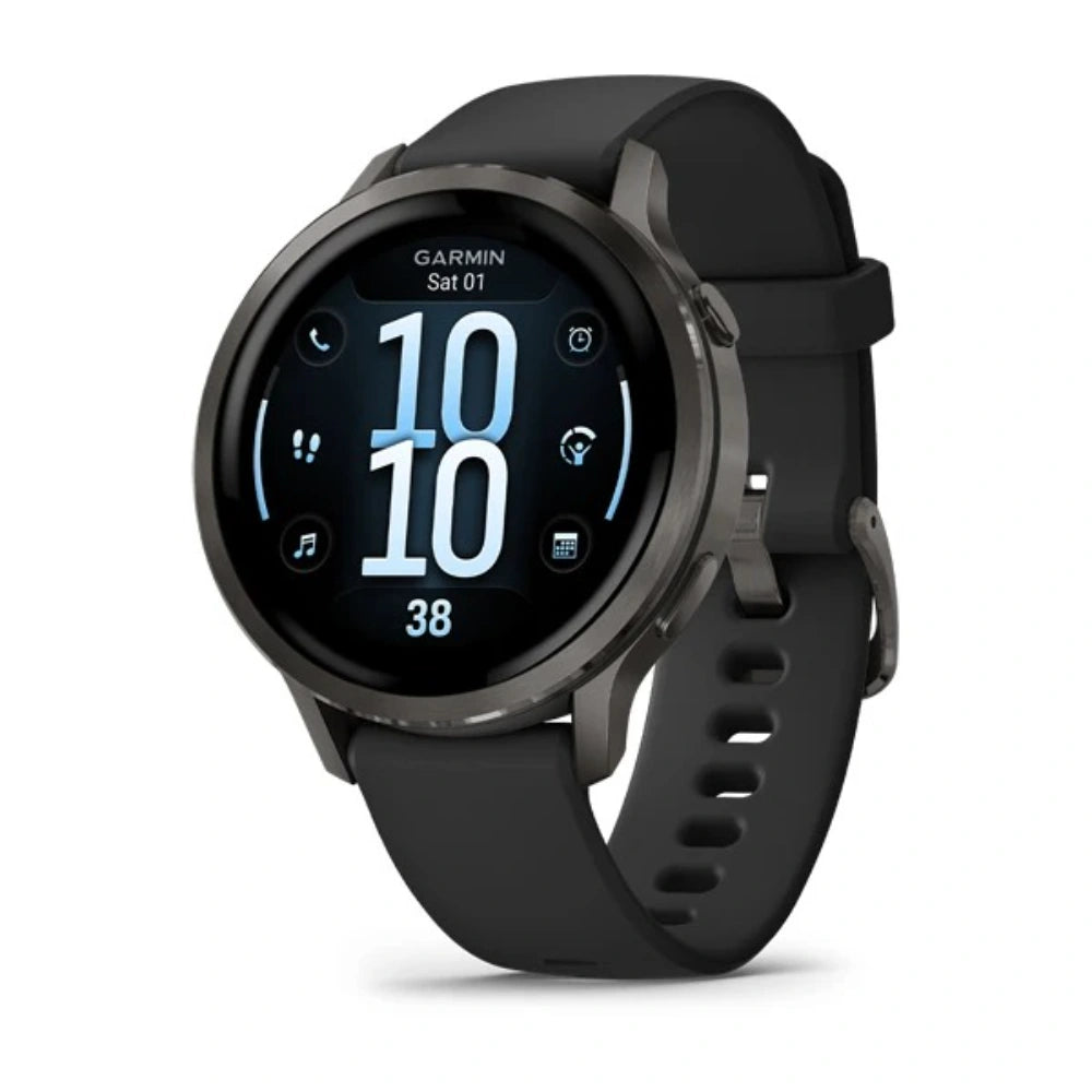 Garmin Venu 4 45mm Smart Watch with Black Silicone Band - Slate | 49-GAR-010-03014-00