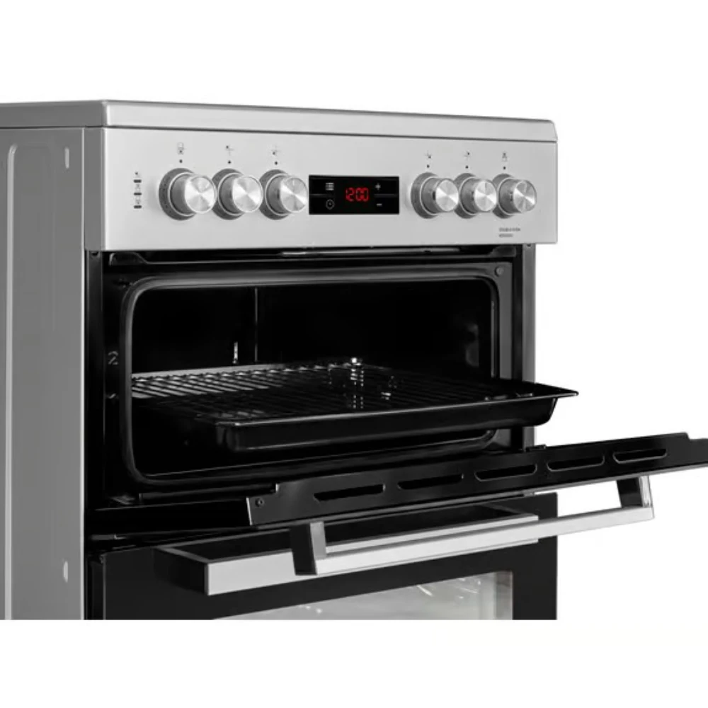 Beko 60cm Double Oven Electric Cooker - Silver | KDC653S