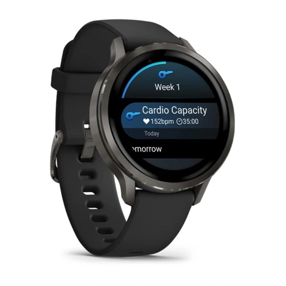 Garmin Venu 4 45mm Smart Watch with Black Silicone Band - Slate | 49-GAR-010-03014-00