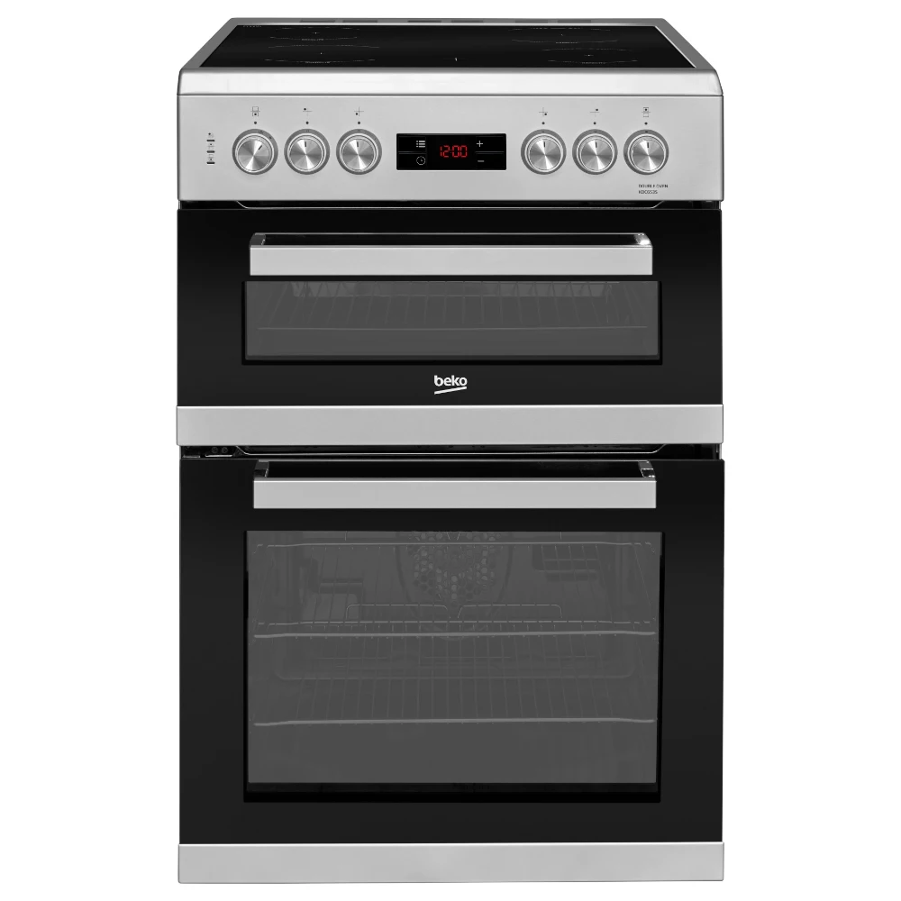 Beko 60cm Double Oven Electric Cooker - Silver | KDC653S