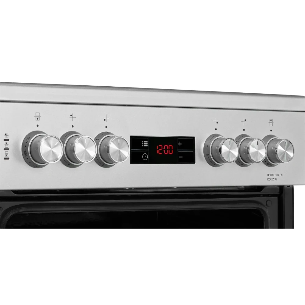 Beko 60cm Double Oven Electric Cooker - Silver | KDC653S