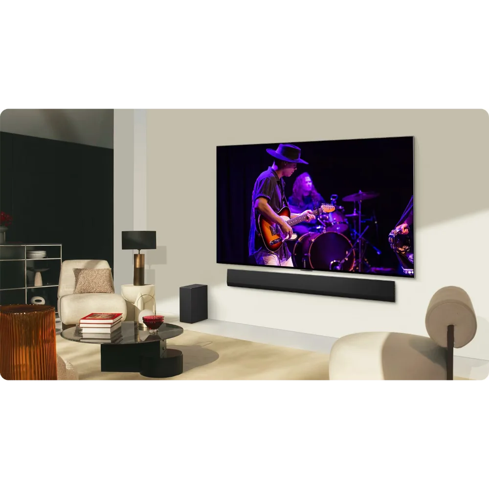 LG 3.1ch Soundbar with Dolby Atmos Wall Mounted with Subwoofer | USG10TY.DGBRLLK