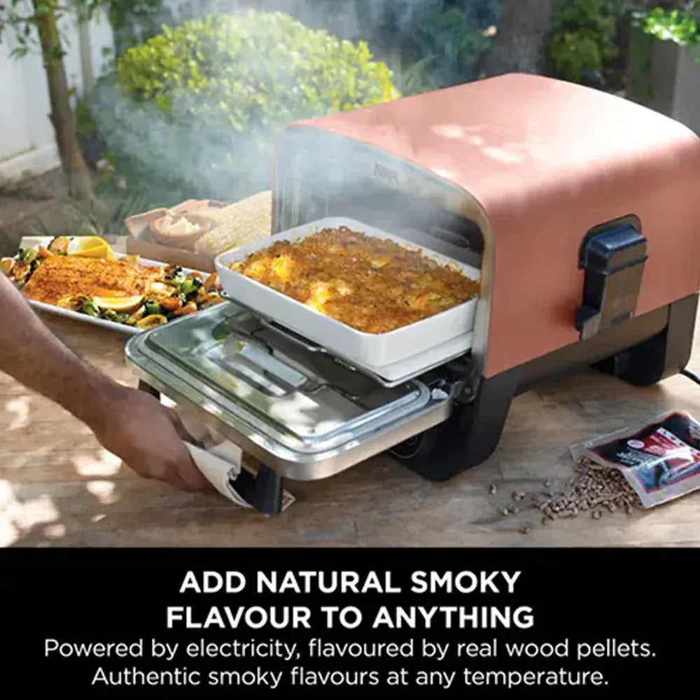 Ninja, Woodfire Electric Outdoor Oven, Artisan Pizza Maker and BBQ Smoker | OO101UK