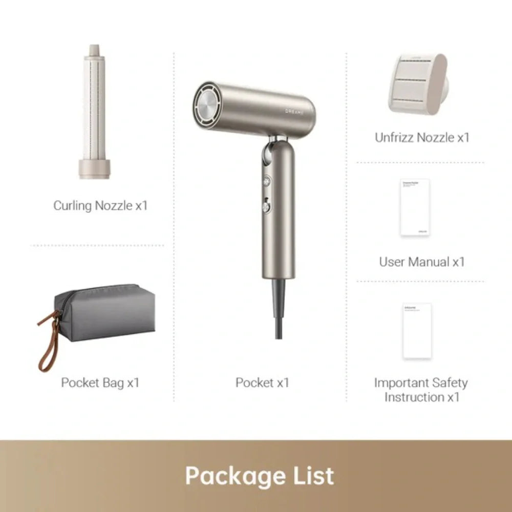 Dreame Pocket High Speed Hair Dryer - Gold | AHD51-NGOLD
