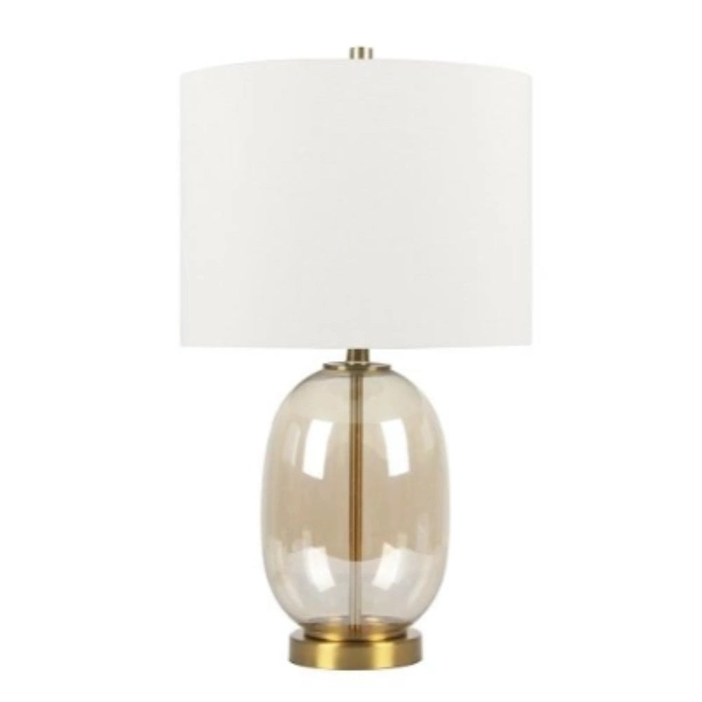 Macquillan Lanus Cognac Glass Table Lamp with Shade | MQL1491