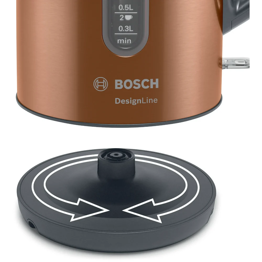 BOSCH DesignLine Plus Cordless Jug Kettle - Copper | TWK4P439GB