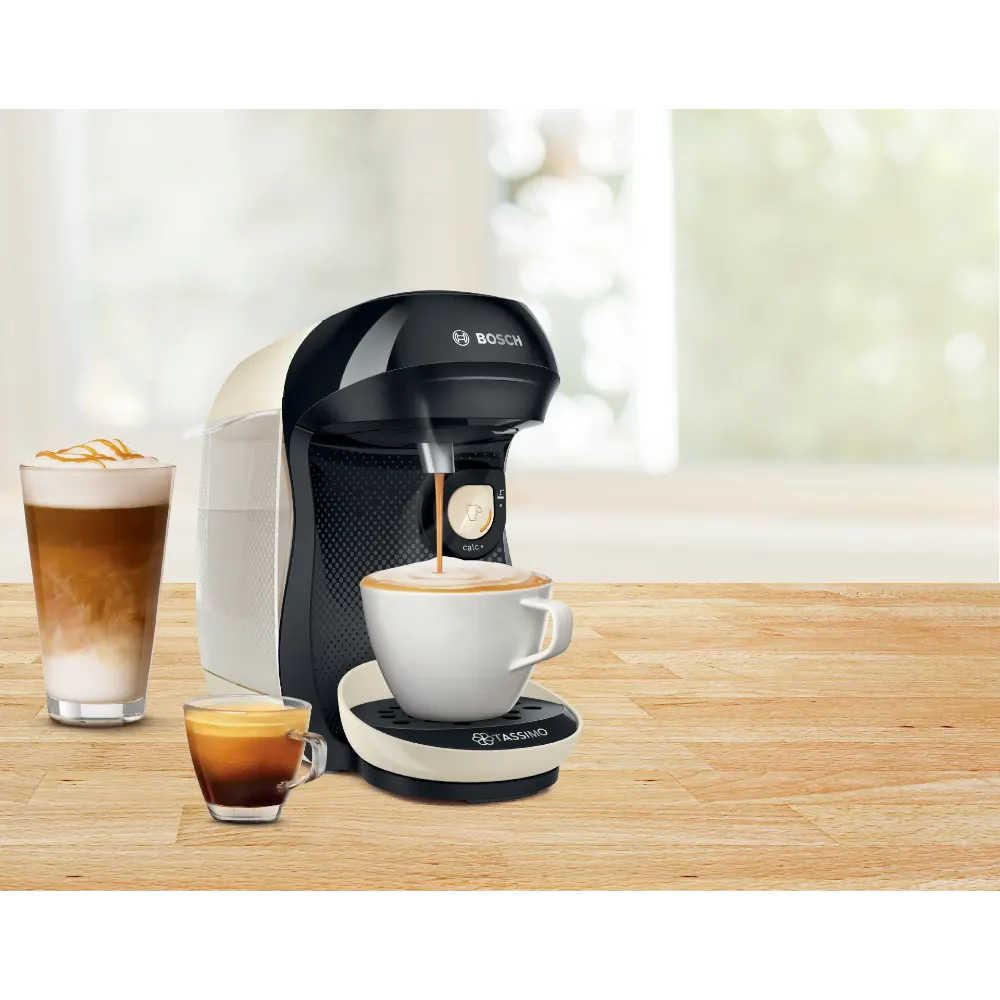 Bosch Tassimo Happy Pod Coffee Machine - Cream/Black | TAS1007GB