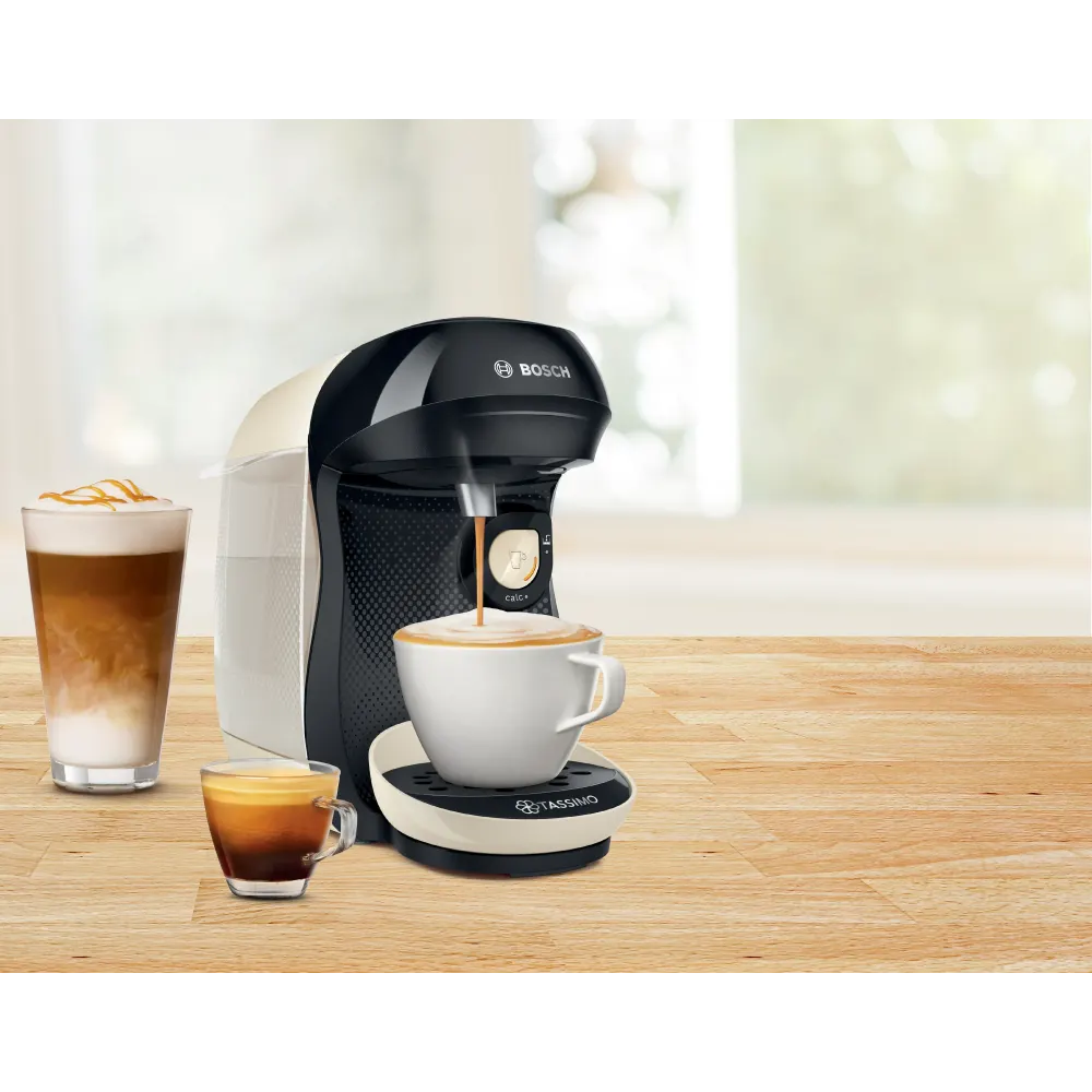 Bosch Tassimo Happy Pod Coffee Machine - Cream/Black | TAS1007GB