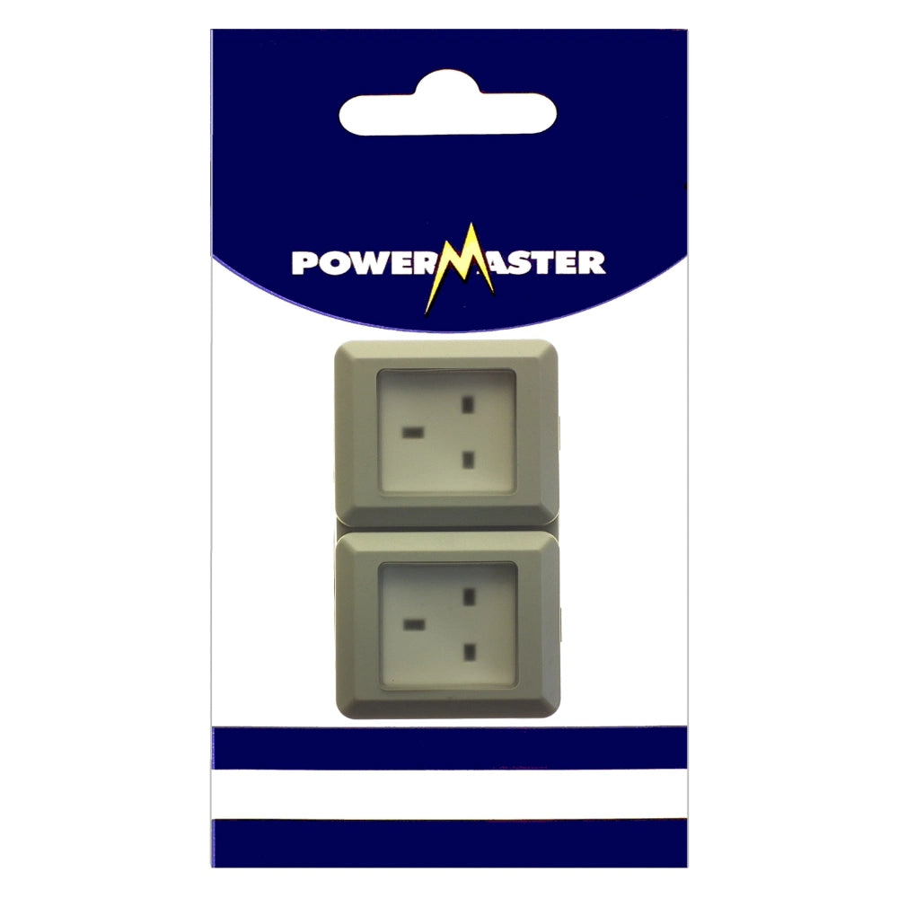 Powermaster Double 2 Gang Damp Proof Outdoor Socket
