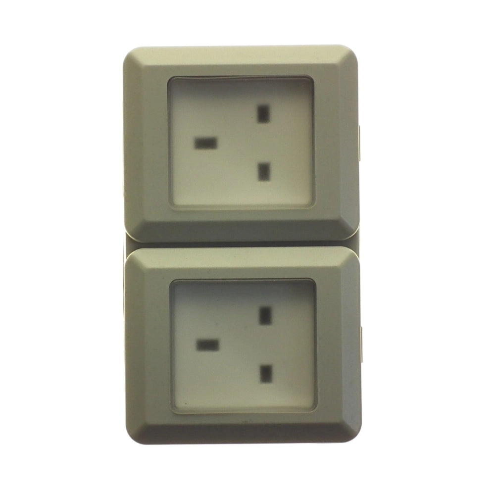 Powermaster Double 2 Gang Damp Proof Outdoor Socket | 1536-18