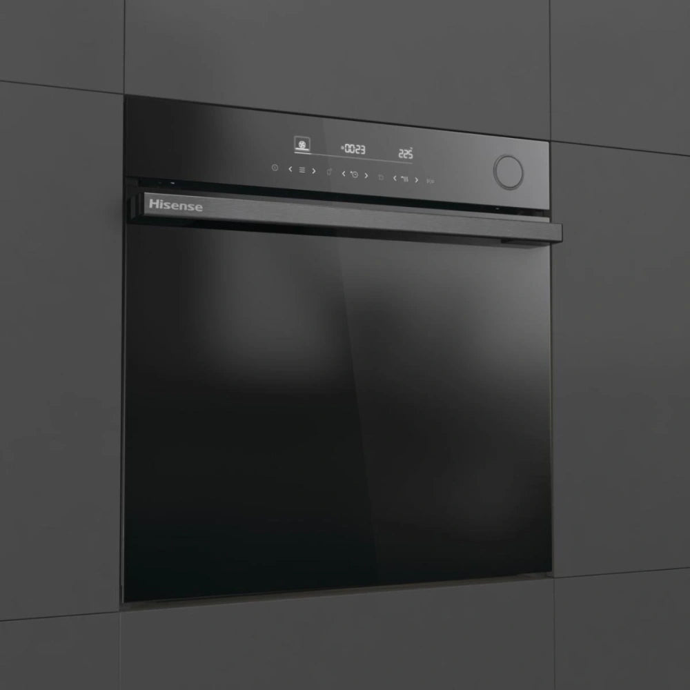 Hisense Hi6 BlackLine AirFry Electric Pyrolytic Steam Smart Single Oven - Jet Black | BSA66346PDBGUK