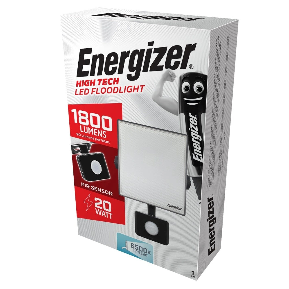 Energizer LED Floodlight 20w with Pir 1800 Lumens | 1812-06