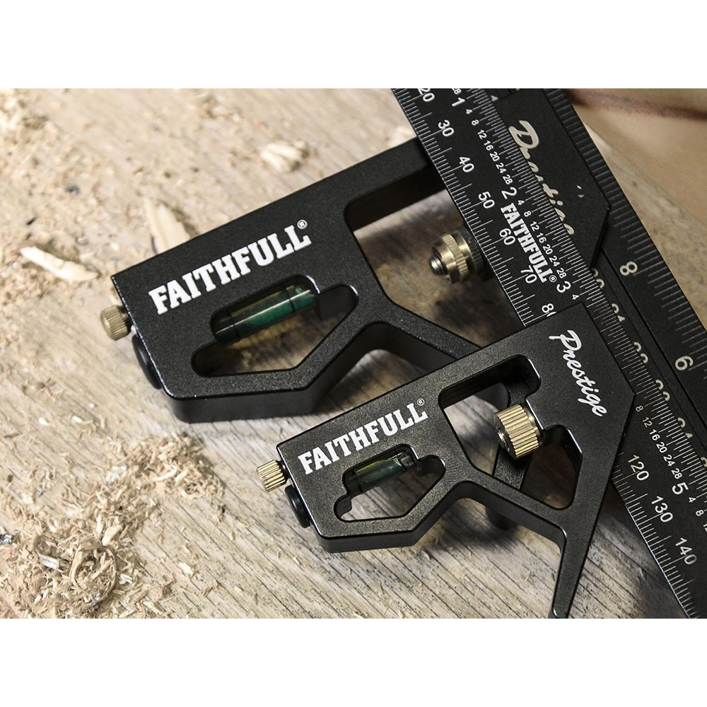 Faithfull Prestige Combination Square Twin Pack 150mm (6in) & 300mm (12in) | XMS22SQTWIN