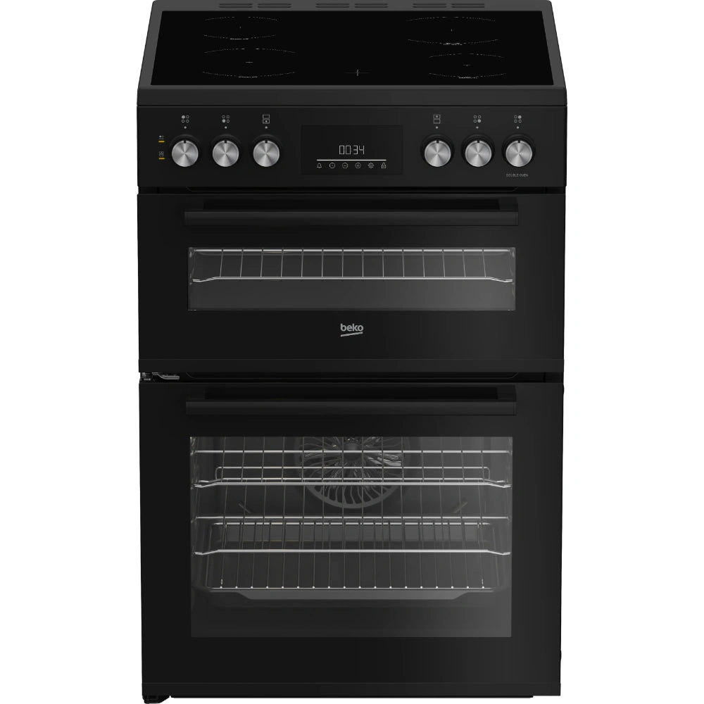 Beko Pro AeroPerfect 60cm Electric Ceramic Cooker with Double Fan Oven - Black