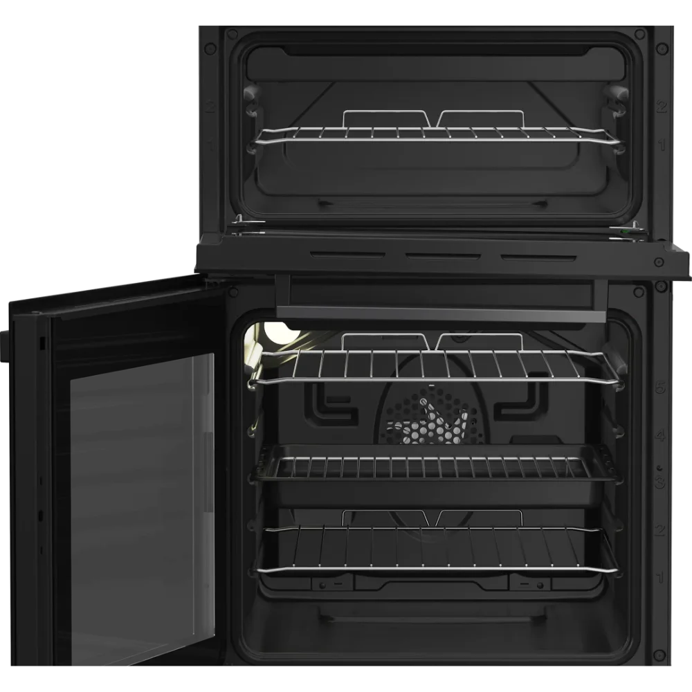 Beko 50cm Double Oven Ceramic Top Electric Cooker - Black | KDVC563AK