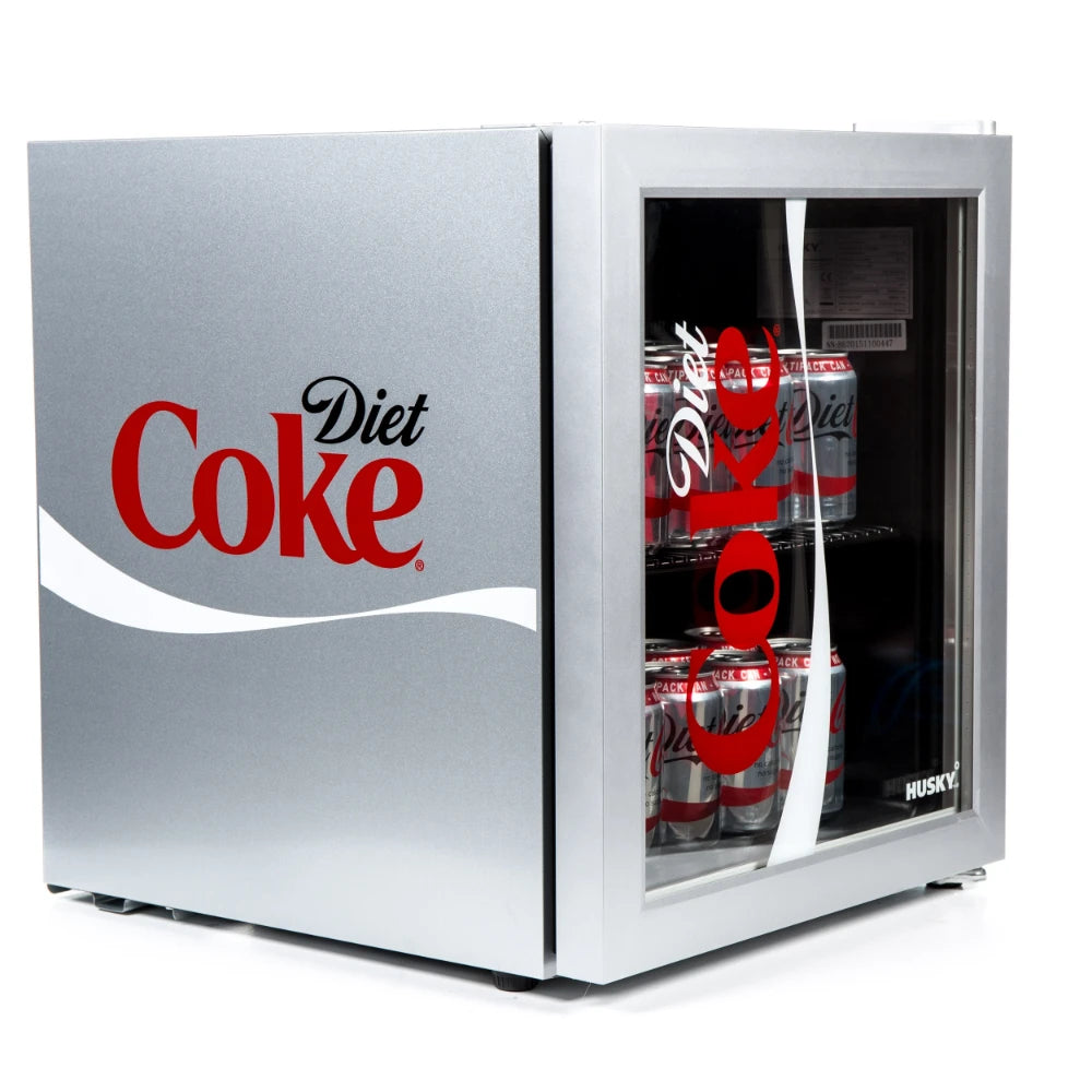Husky 48 Litre Diet Coke Mini Fridge Cooler - Silver | HUS-HY209-HU-E
