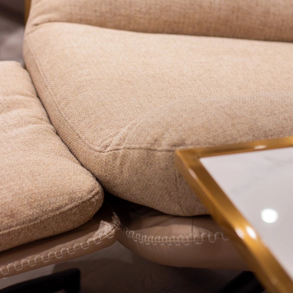 Tara Lane Khloe Rocking Swivel Chair with Stool - Biscuit | TL7104