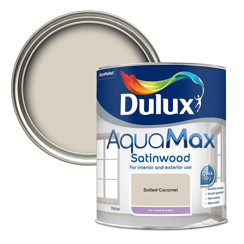 Dulux Aquamax Satinwood Water Based 750ml Wood and Metal Paint - Salted Caramel | 5918712
