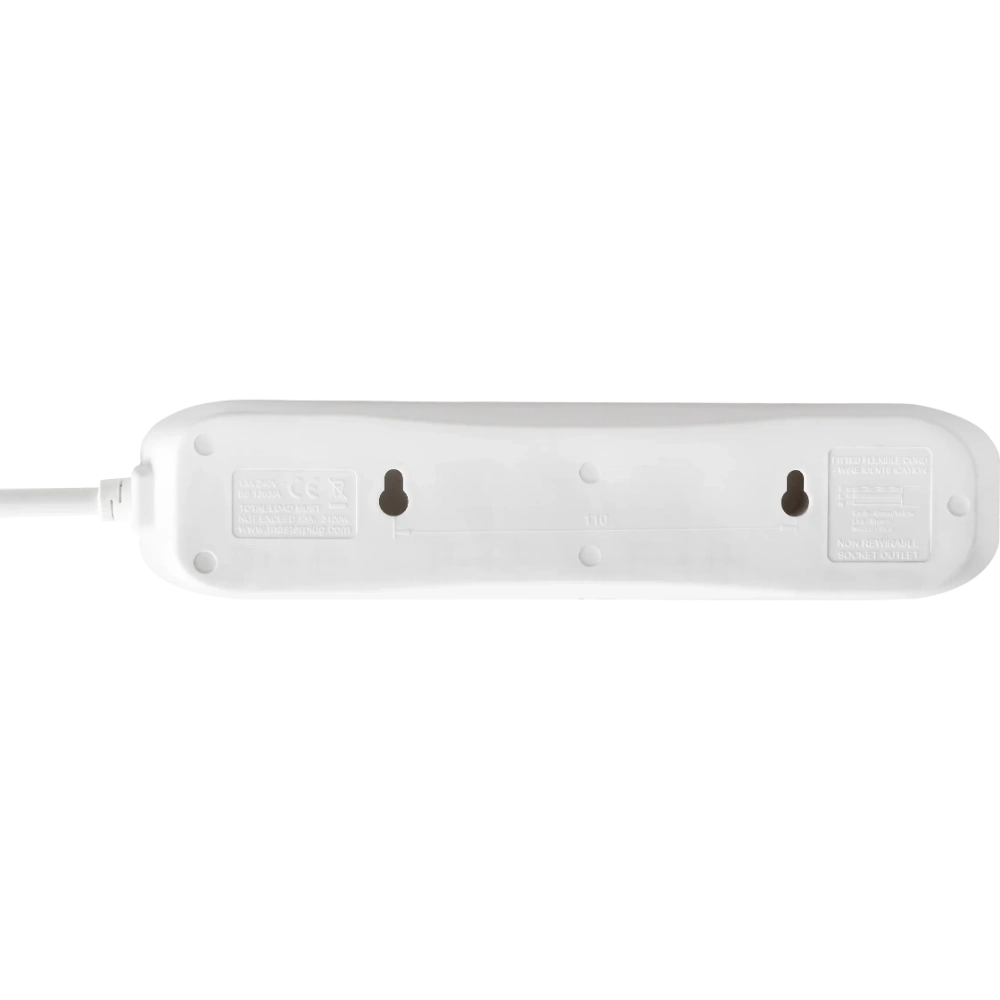 Masterplug 4 Socket 2 Metre Extension Lead - White | BFG210N-MP