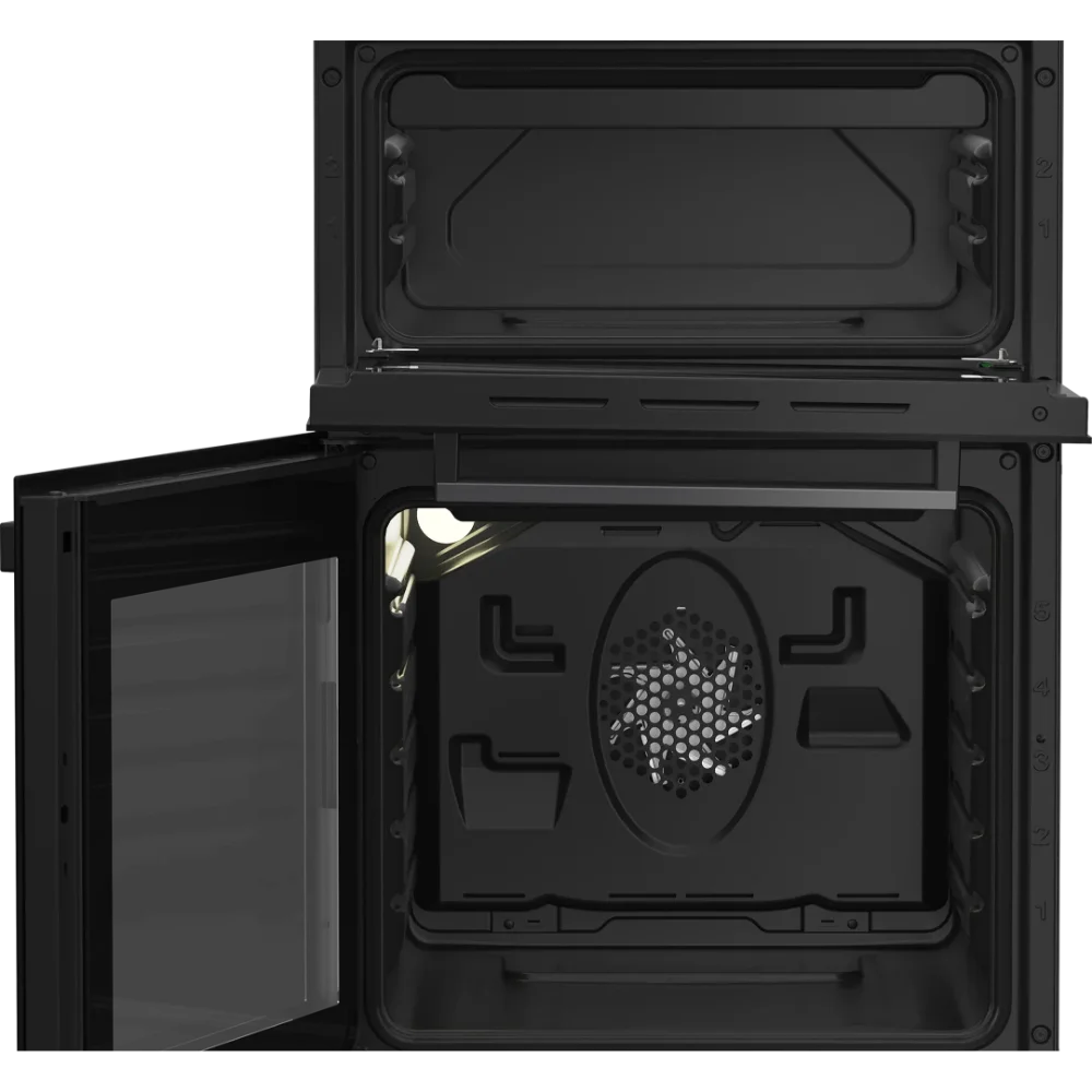 Beko 50cm Double Oven Ceramic Top Electric Cooker - Black | KDVC563AK
