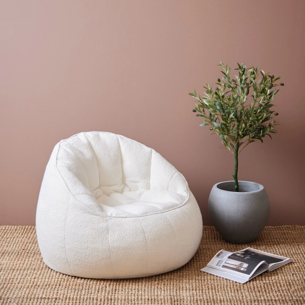 Elephant Boucle Chair Bean Bag - Cream | EBOCRM20