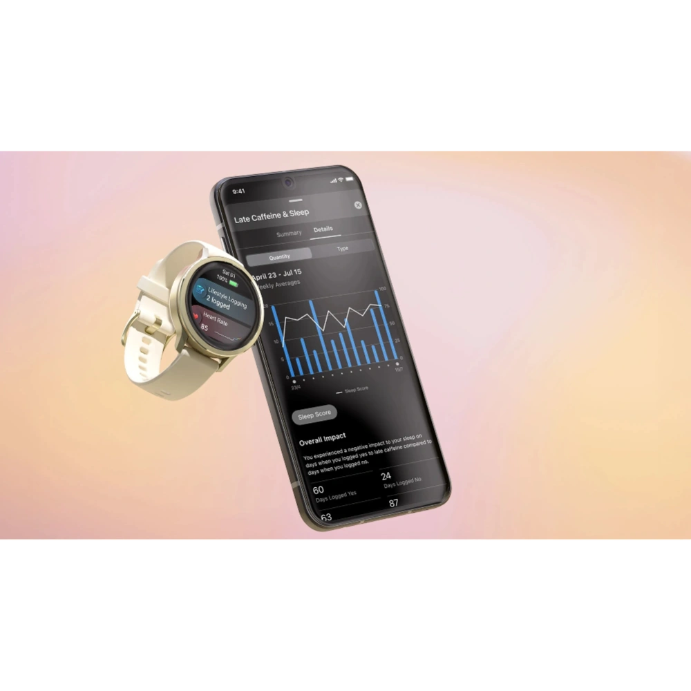 Garmin Venu 4 41mm Smart Watch with Bone Silicone Band - Lunar Gold | 49-GAR-010-03013-00