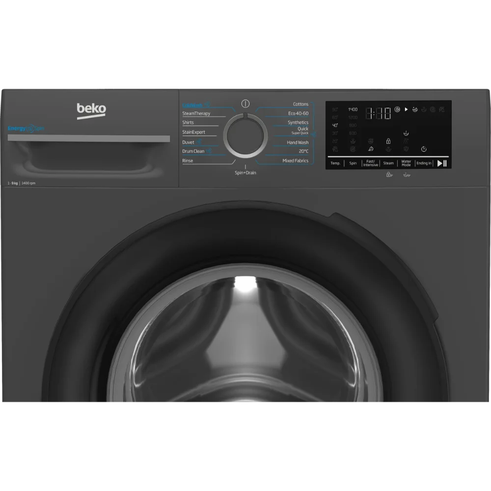 BEKO Pro EnergySpin 9kg 1400 Spin Washing Machine - Anthracite | BM3WT4941IA