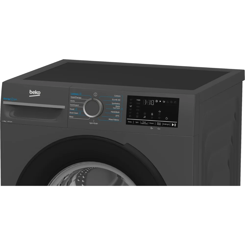 BEKO Pro EnergySpin 9kg 1400 Spin Washing Machine - Anthracite | BM3WT4941IA