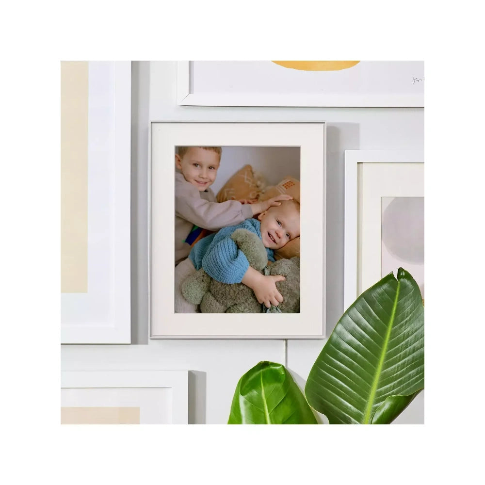 Aura Walden 15 Inch Digital Photo Picture Frame - Clay with Paper Mat | AF115-MWHT