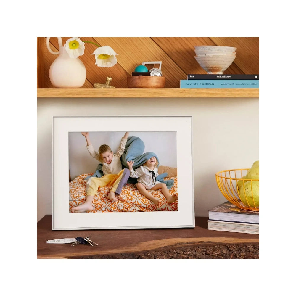 Aura Walden 15 Inch Digital Photo Picture Frame - Clay with Paper Mat | AF115-MWHT