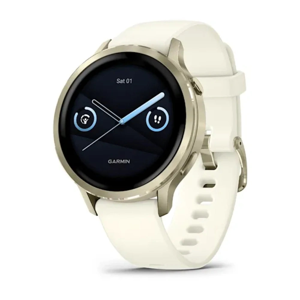 Garmin Venu 4 41mm Smart Watch with Bone Silicone Band - Lunar Gold | 49-GAR-010-03013-00