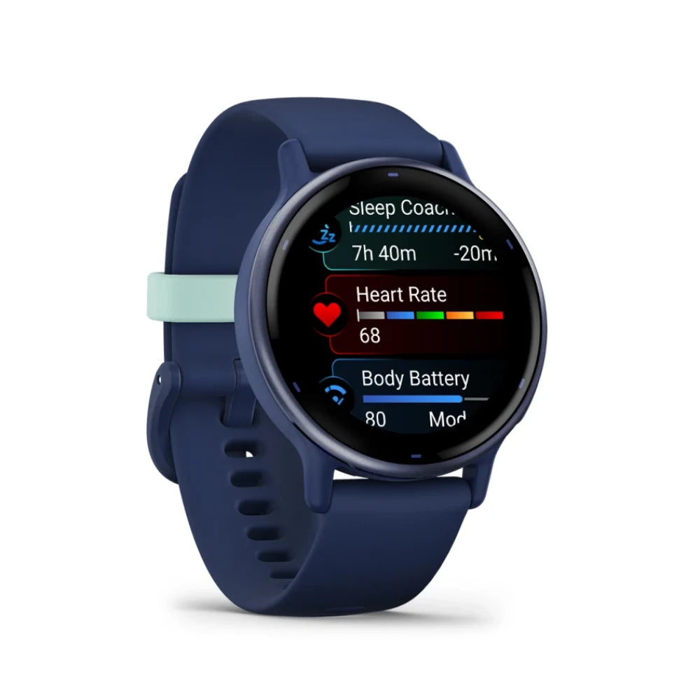 Garmin Vivoactive 5 Aluminium Bezel Silicone Band - Navy | 49-GAR-010-02862-12
